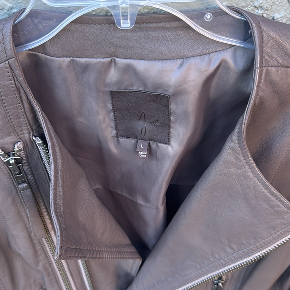 Joie Women’s Taupe Leather Jacket size Large - Picture 5 of 9